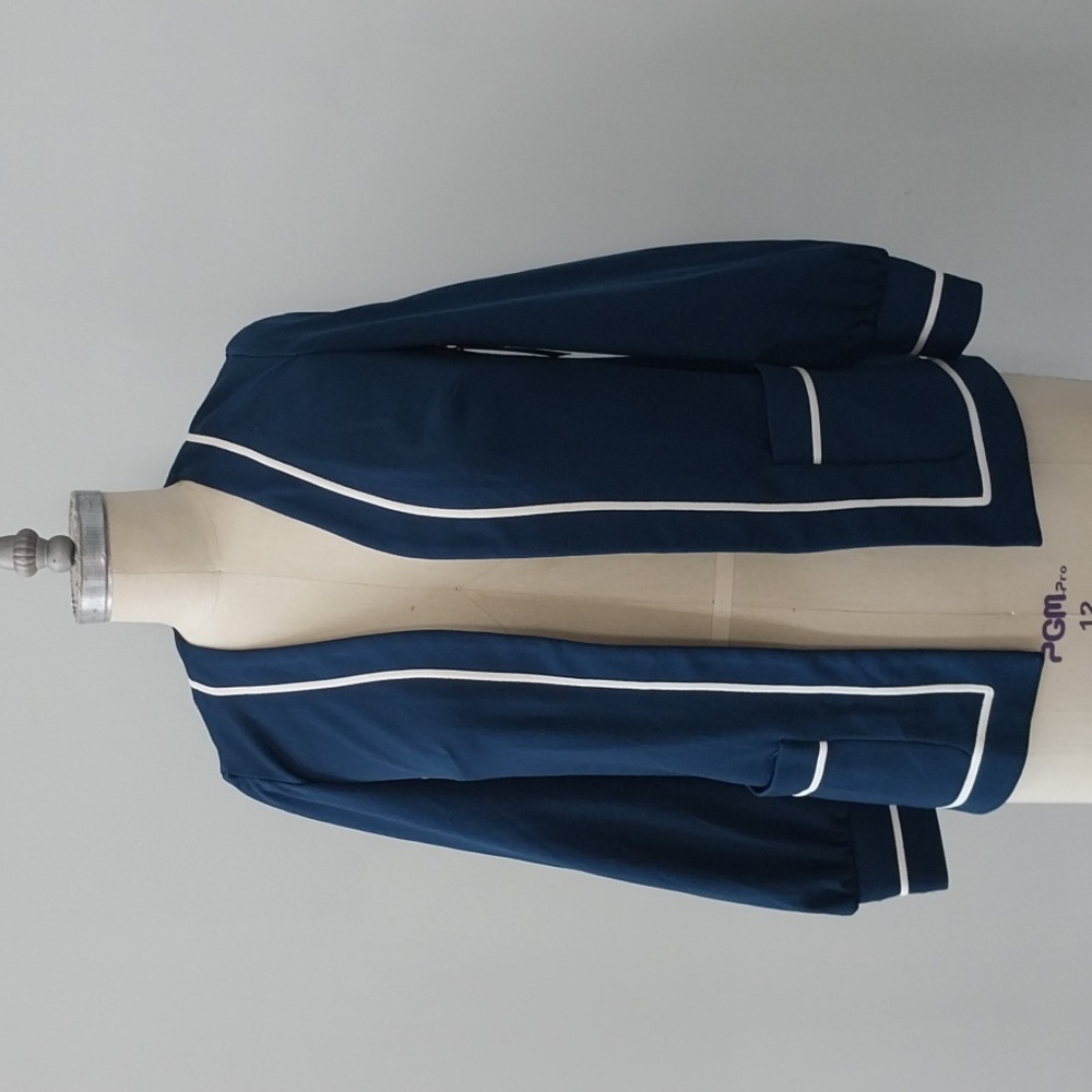 Vintage 80s 90s Act 3 Women's Blue Long Sleeve Polyester Cardigan- Size M